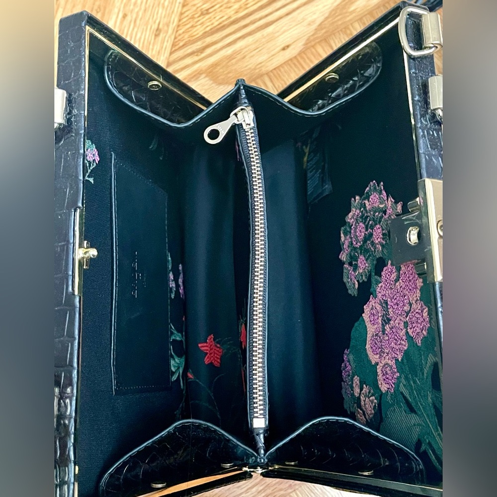 NEW H&M X Erdem Black Leather Handbag Crystal Wedding Party Christmas Purse - Picture 3 of 7